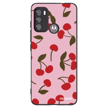 Picasee Motorola Moto G60 Hülle - Schwarzes Silikon - Cherry