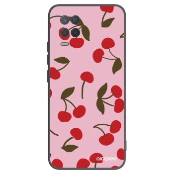 Picasee Realme 8 5G Hülle - Schwarzes Silikon - Cherry