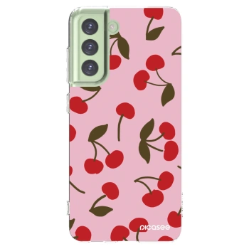 Picasee Samsung Galaxy S21 FE 5G Hülle - Transparentes Silikon - Cherry