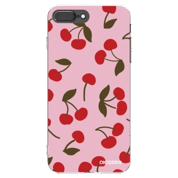 Picasee Apple iPhone 7 Plus Hülle - Transparentes Silikon - Cherry