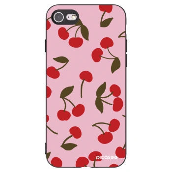 Picasee Apple iPhone SE 2022 Hülle - Schwarzes Silikon - Cherry