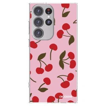 Picasee Samsung Galaxy S23 Ultra 5G Hülle - Transparentes Silikon - Cherry