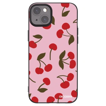 Picasee Apple iPhone 15 Plus Hülle - Schwarzes Silikon - Cherry