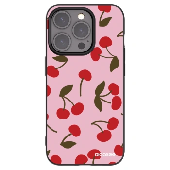 Picasee Apple iPhone 15 Pro Hülle - Schwarzes Silikon - Cherry
