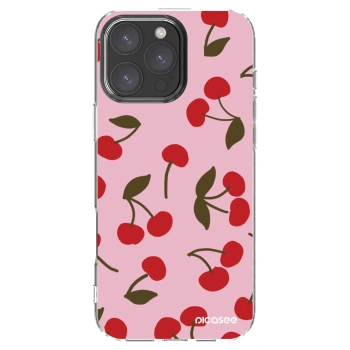 Picasee Apple iPhone 16 Pro Max Hülle - Transparentes Silikon - Cherry