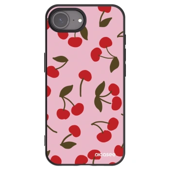 Picasee Apple iPhone 16e Hülle - Schwarzes Silikon - Cherry