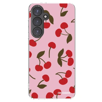 Picasee Samsung Galaxy S24 FE S721B Hülle - Transparentes Silikon - Cherry