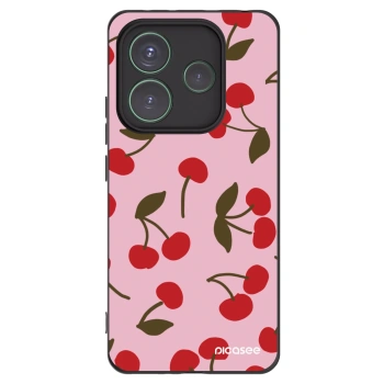 Picasee Xiaomi Redmi Note 14 5G Hülle - Schwarzes Silikon - Cherry