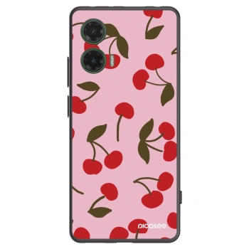 Picasee Motorola Moto G35 5G Hülle - Schwarzes Silikon - Cherry