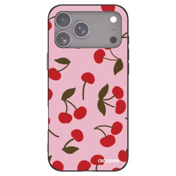 Picasee Apple iPhone 17 Pro Max Hülle - Schwarzes Silikon - Cherry