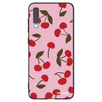 Picasee Samsung Galaxy A70 A705F Hülle - Schwarzes Silikon - Cherry