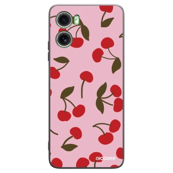 Picasee Motorola Moto G06 Hülle - Schwarzes Silikon - Cherry