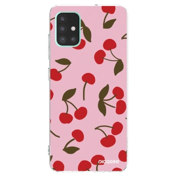 Picasee Samsung Galaxy A51 A515F Hülle - Transparentes Silikon - Cherry