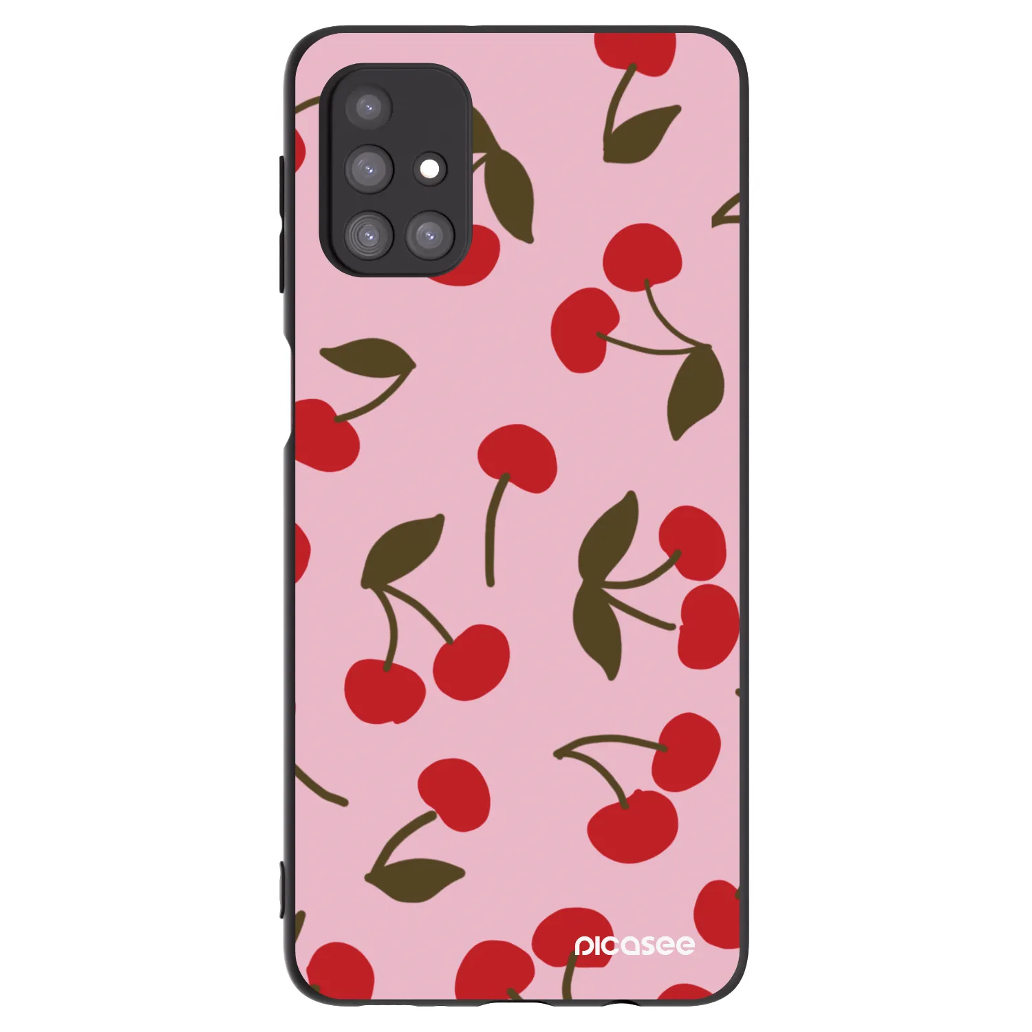 Picasee Samsung Galaxy M31s Hülle - Schwarzes Silikon - Cherry