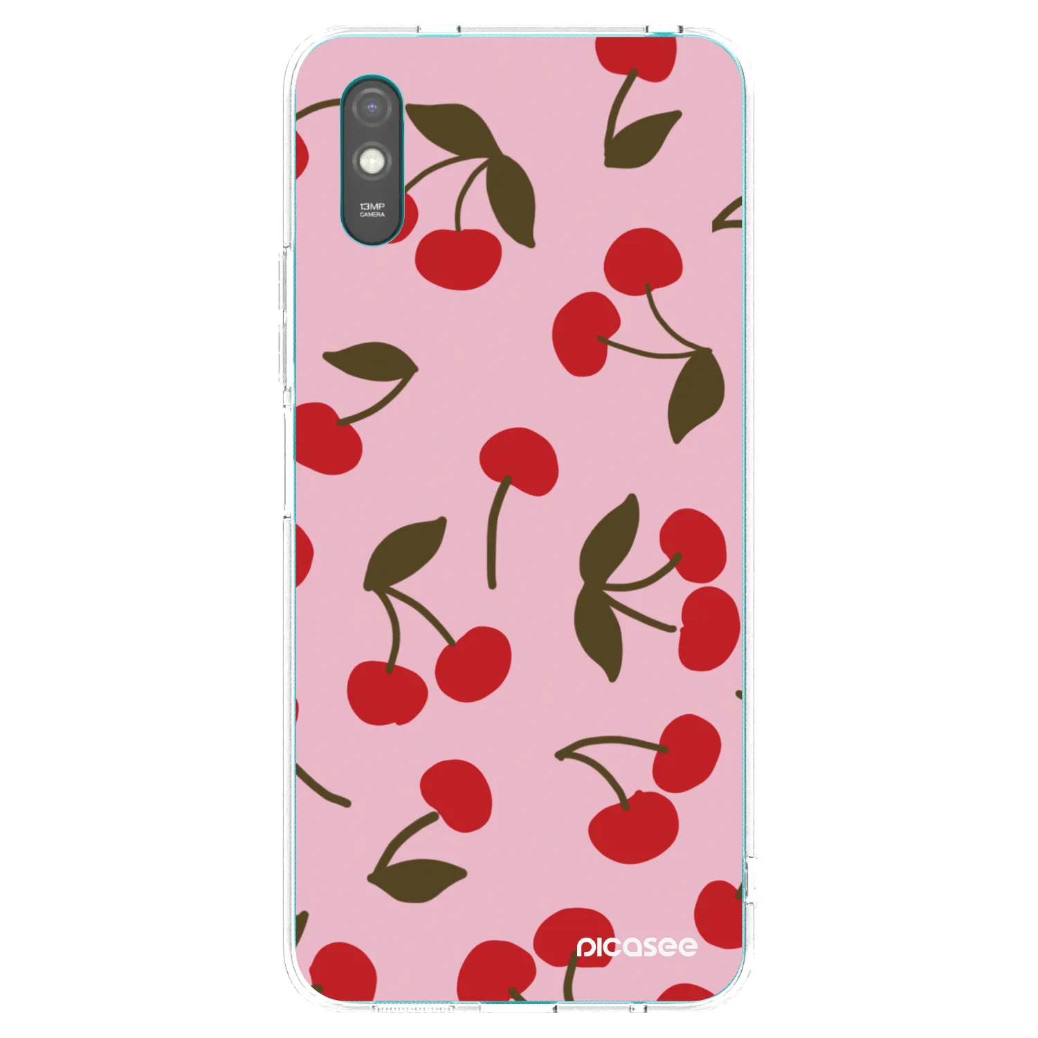 Picasee Xiaomi Redmi 9A Hülle - Transparentes Silikon - Cherry