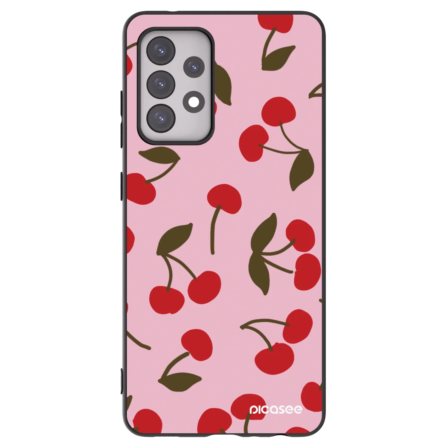Picasee Samsung Galaxy A52 5G A525F Hülle - Schwarzes Silikon - Cherry