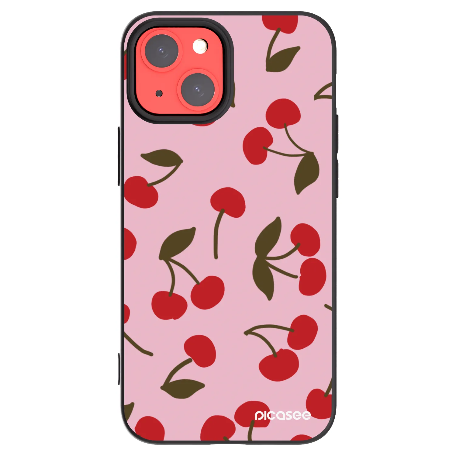 Picasee Apple iPhone 13 mini Hülle - Schwarzes Silikon - Cherry