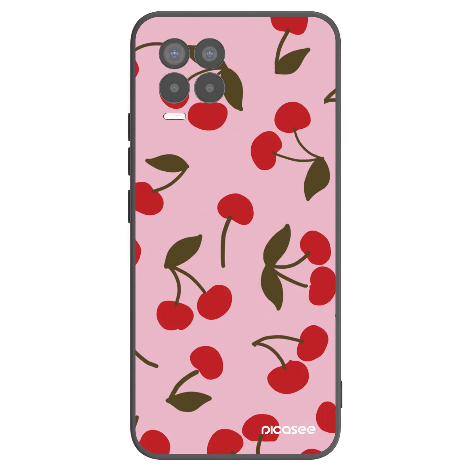 Picasee Realme 8 4G Hülle - Schwarzes Silikon - Cherry
