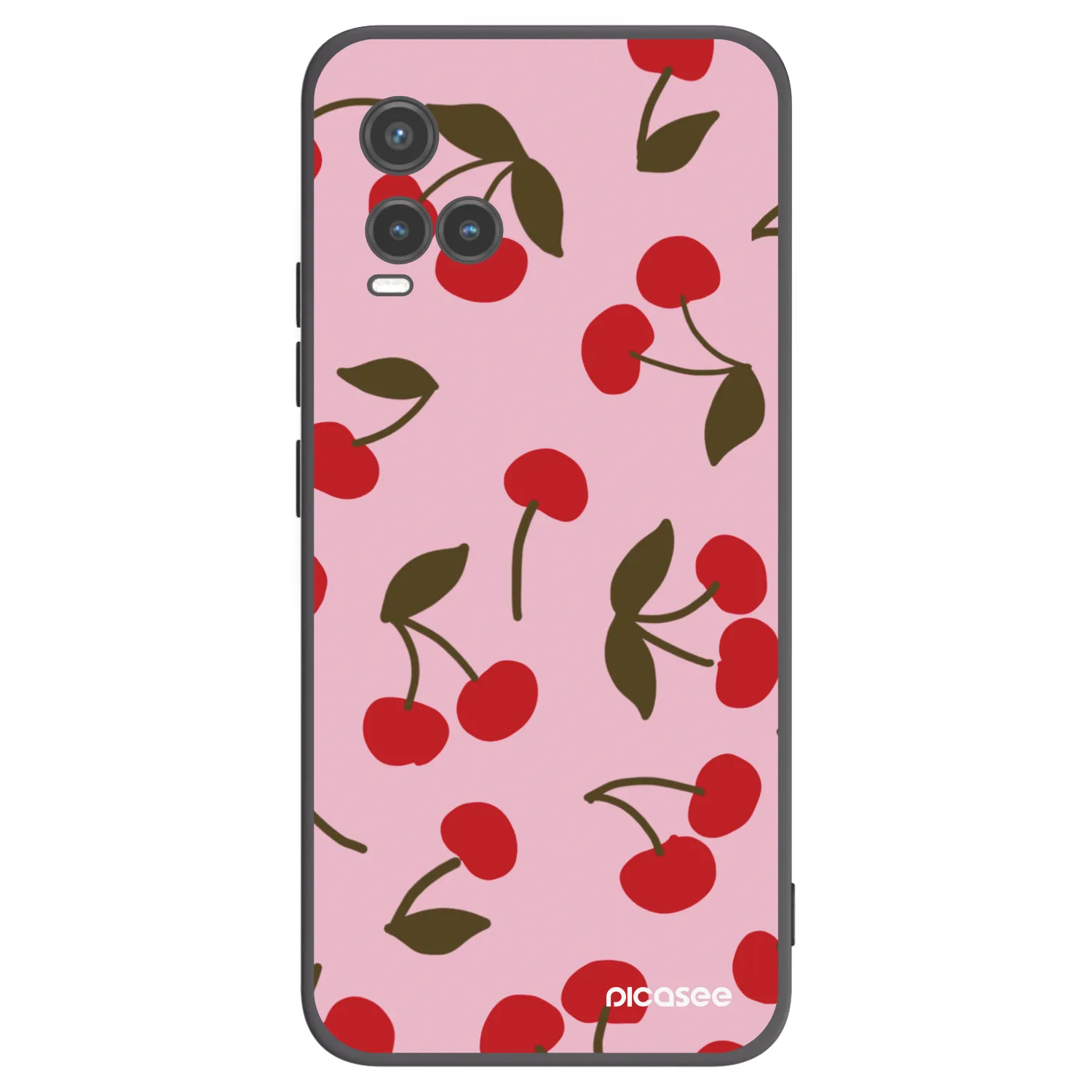 Picasee Vivo Y33s Hülle - Schwarzes Silikon - Cherry