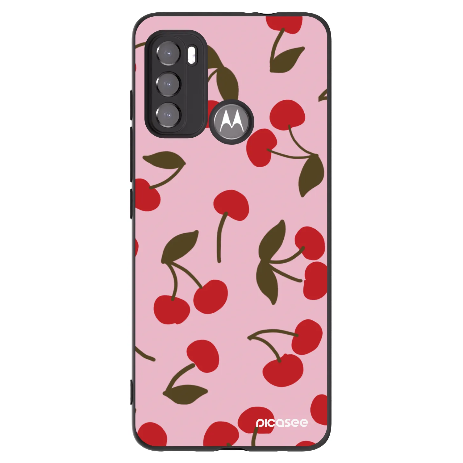 Picasee Motorola Moto G60 Hülle - Schwarzes Silikon - Cherry
