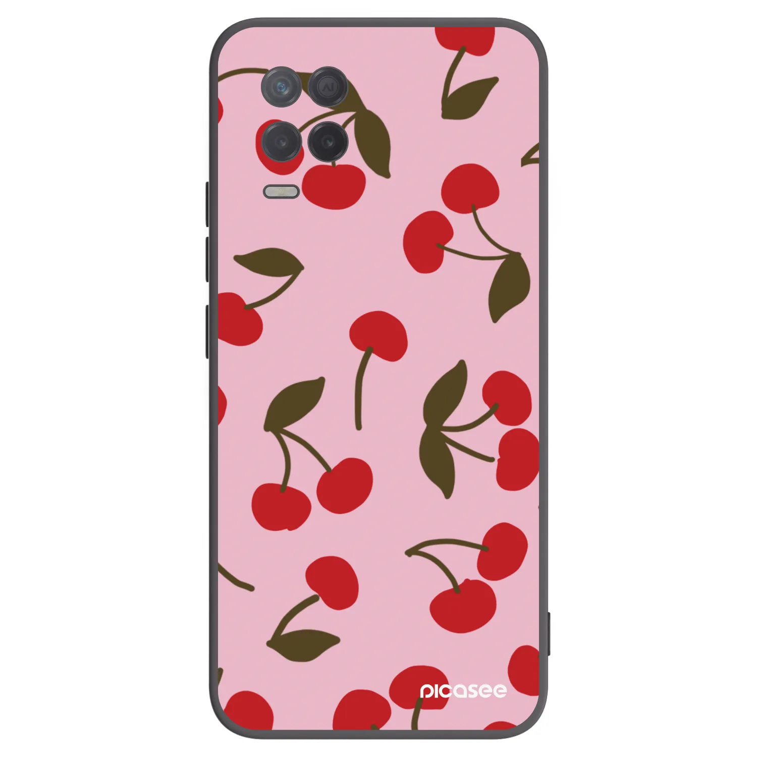 Picasee Realme 8 5G Hülle - Schwarzes Silikon - Cherry