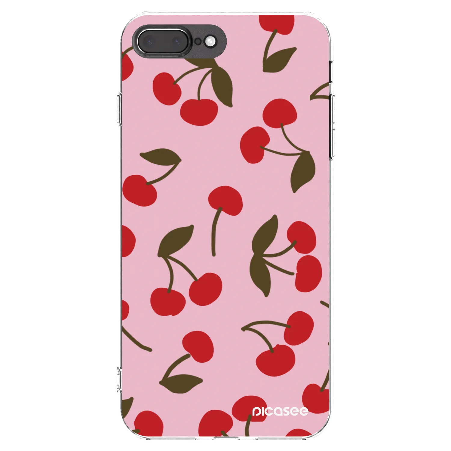 Picasee Apple iPhone 7 Plus Hülle - Transparentes Silikon - Cherry
