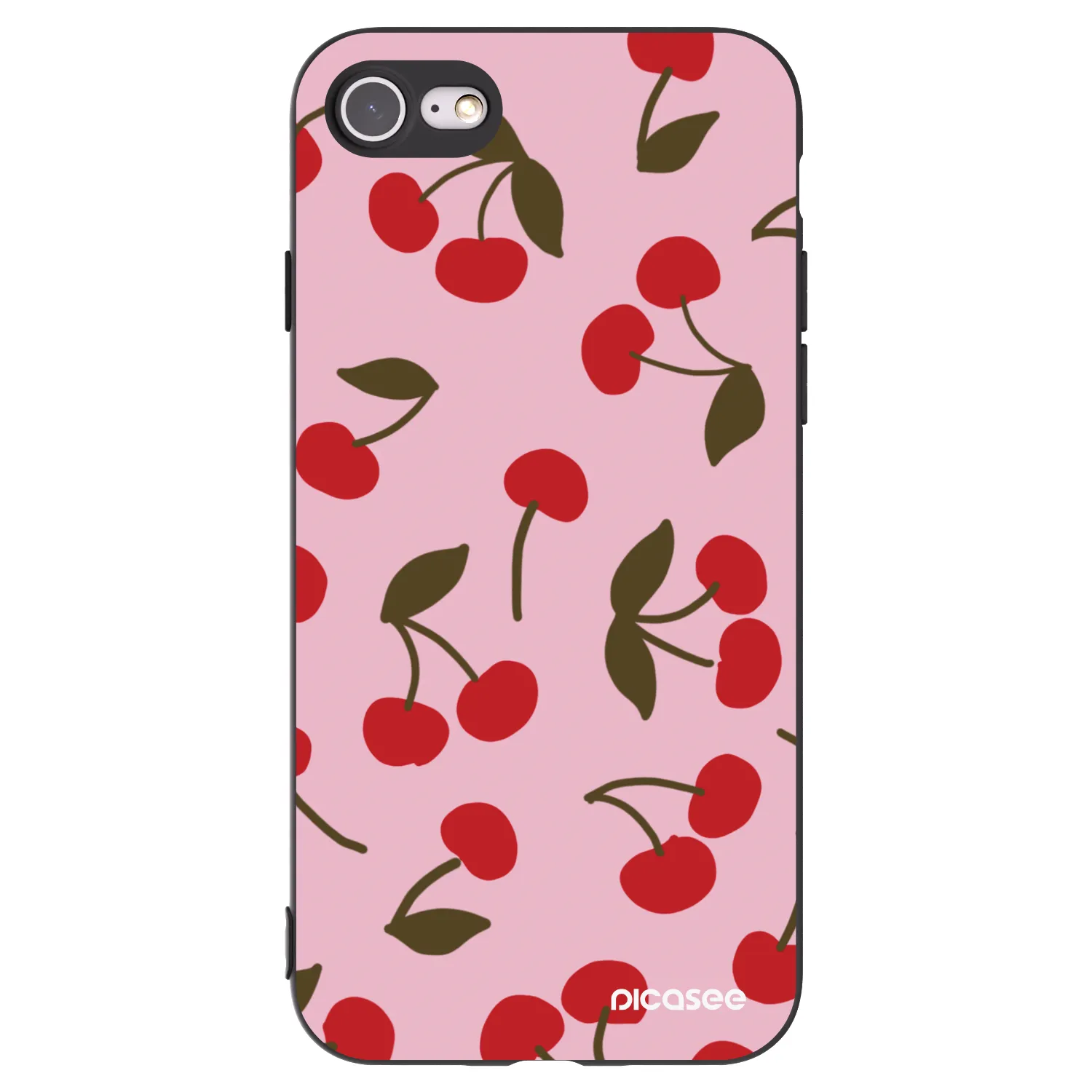 Picasee Apple iPhone SE 2022 Hülle - Schwarzes Silikon - Cherry