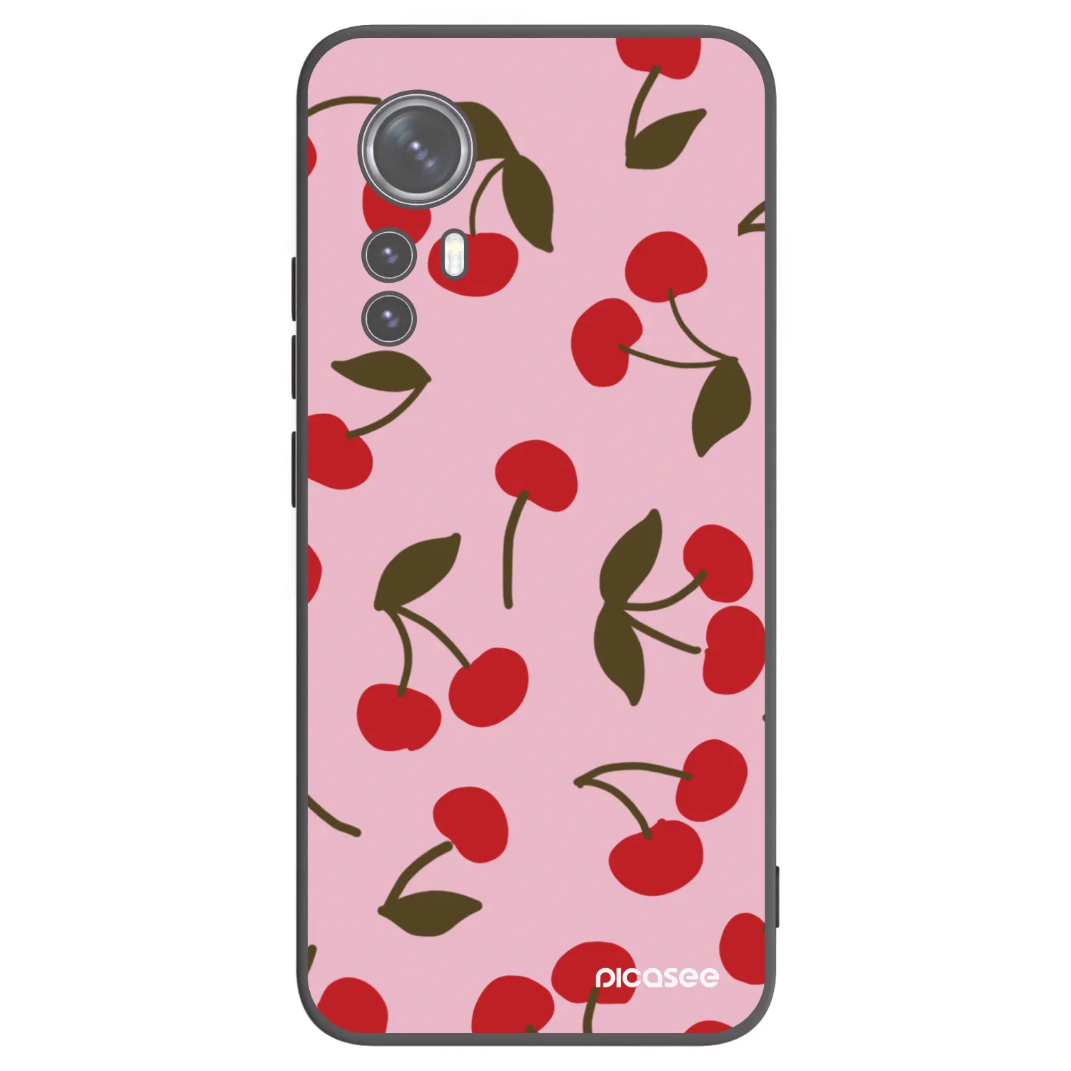 Picasee Xiaomi 12 Hülle - Schwarzes Silikon - Cherry