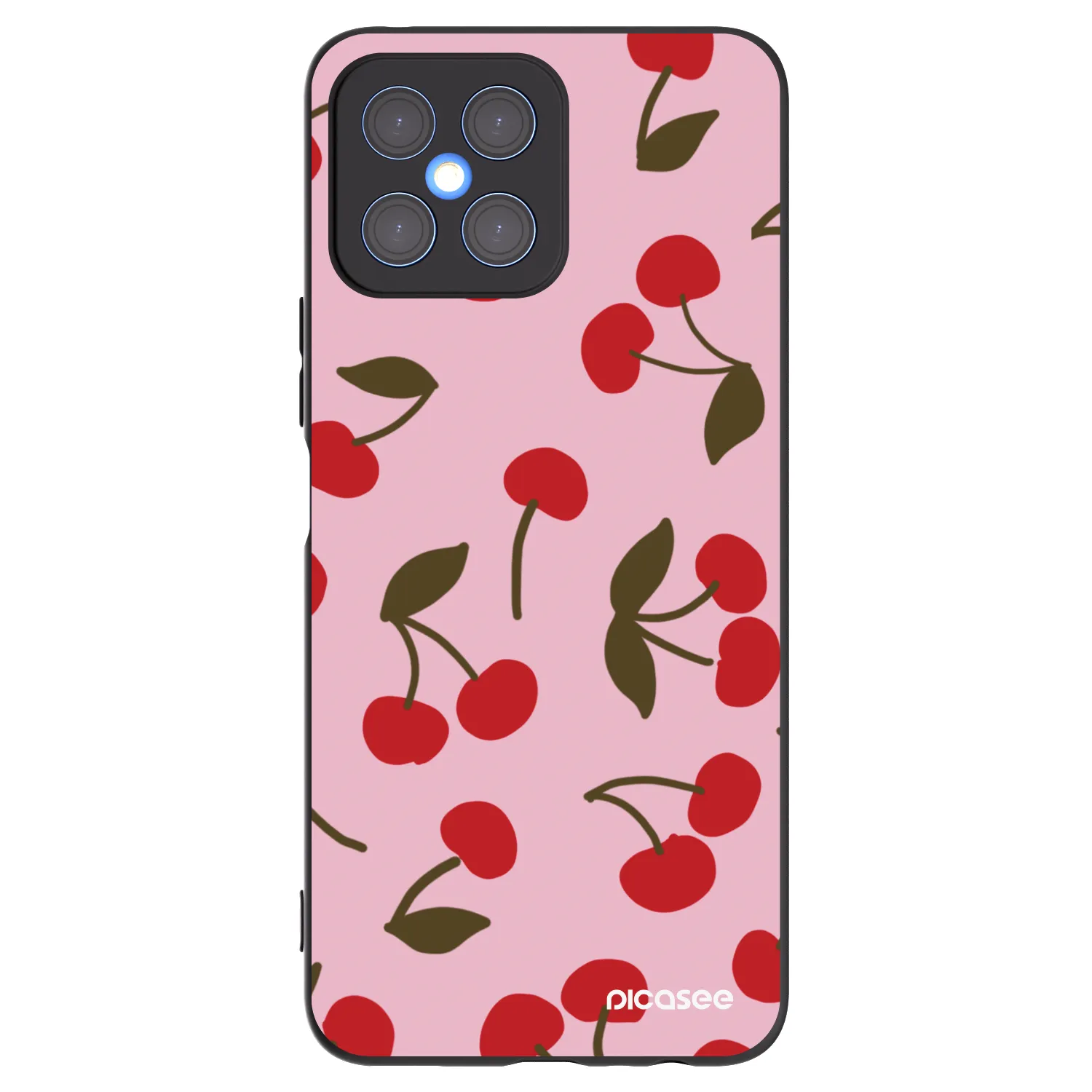 Picasee Honor X8 4G Hülle - Schwarzes Silikon - Cherry