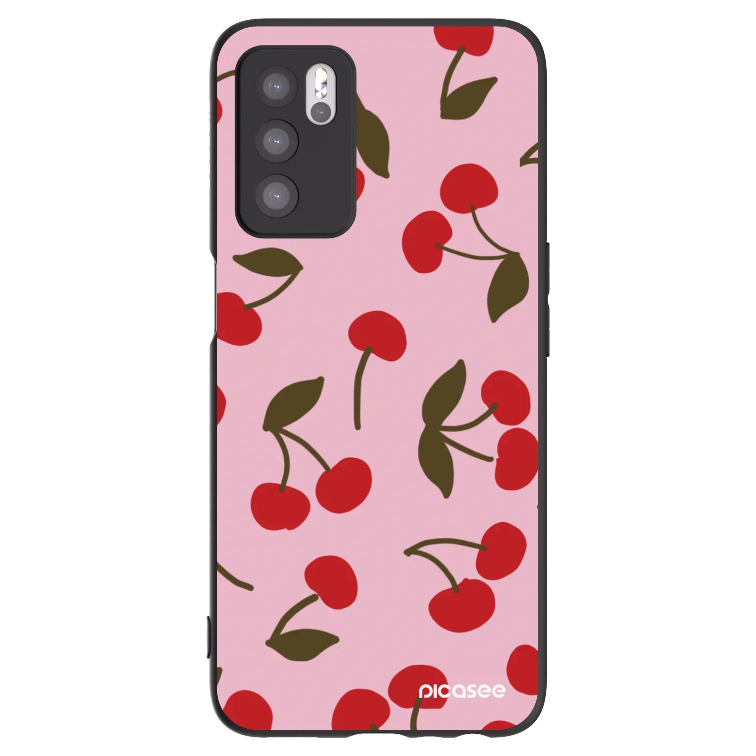 Picasee OPPO A16s Hülle - Schwarzes Silikon - Cherry