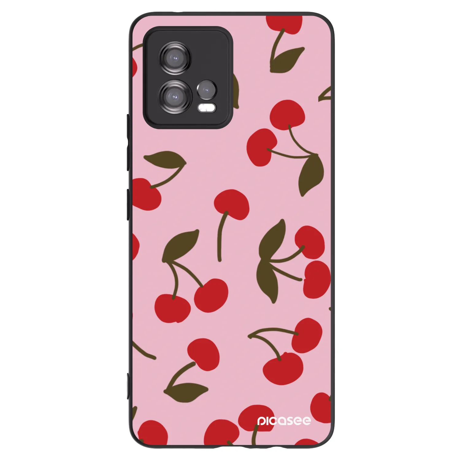 Picasee Motorola Moto G72 Hülle - Schwarzes Silikon - Cherry