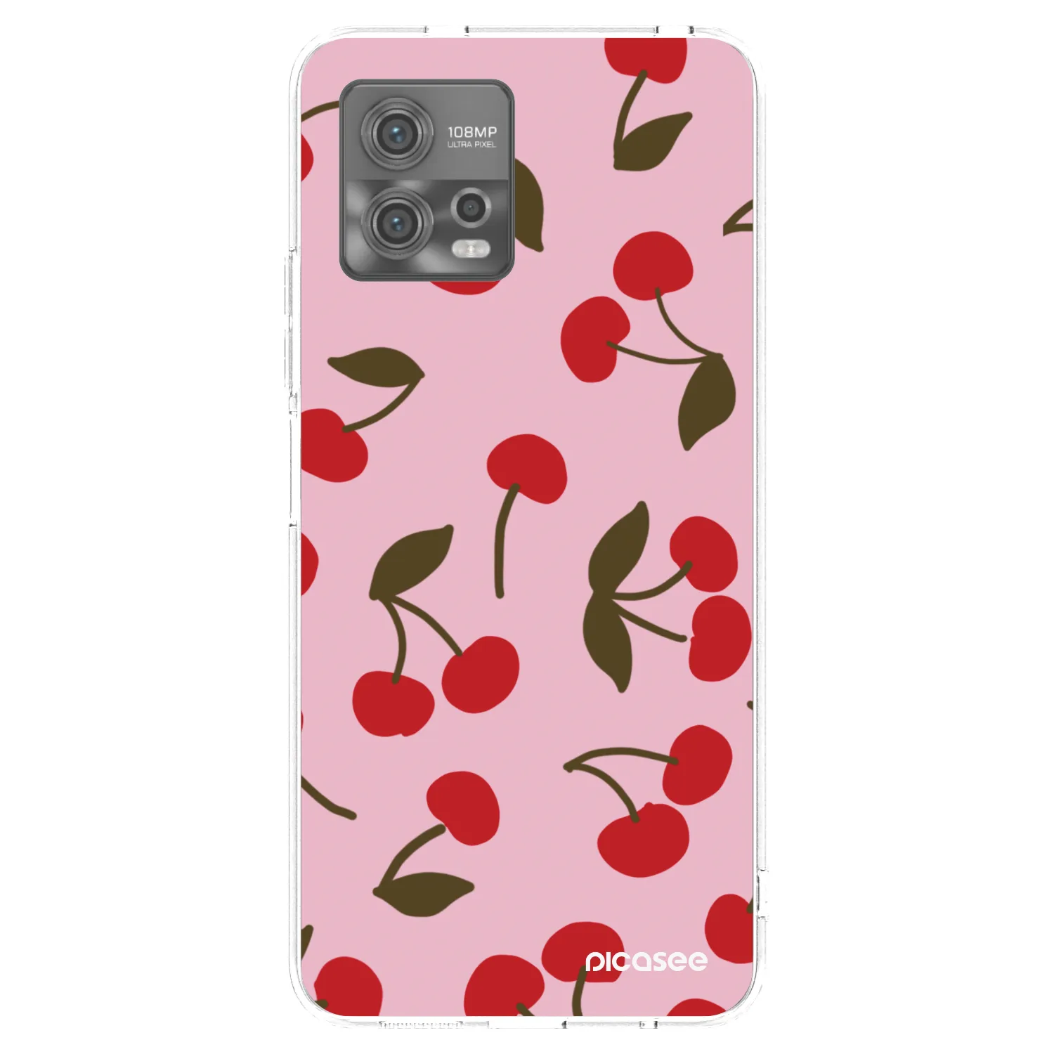 Picasee Motorola Moto G72 Hülle - Transparentes Silikon - Cherry