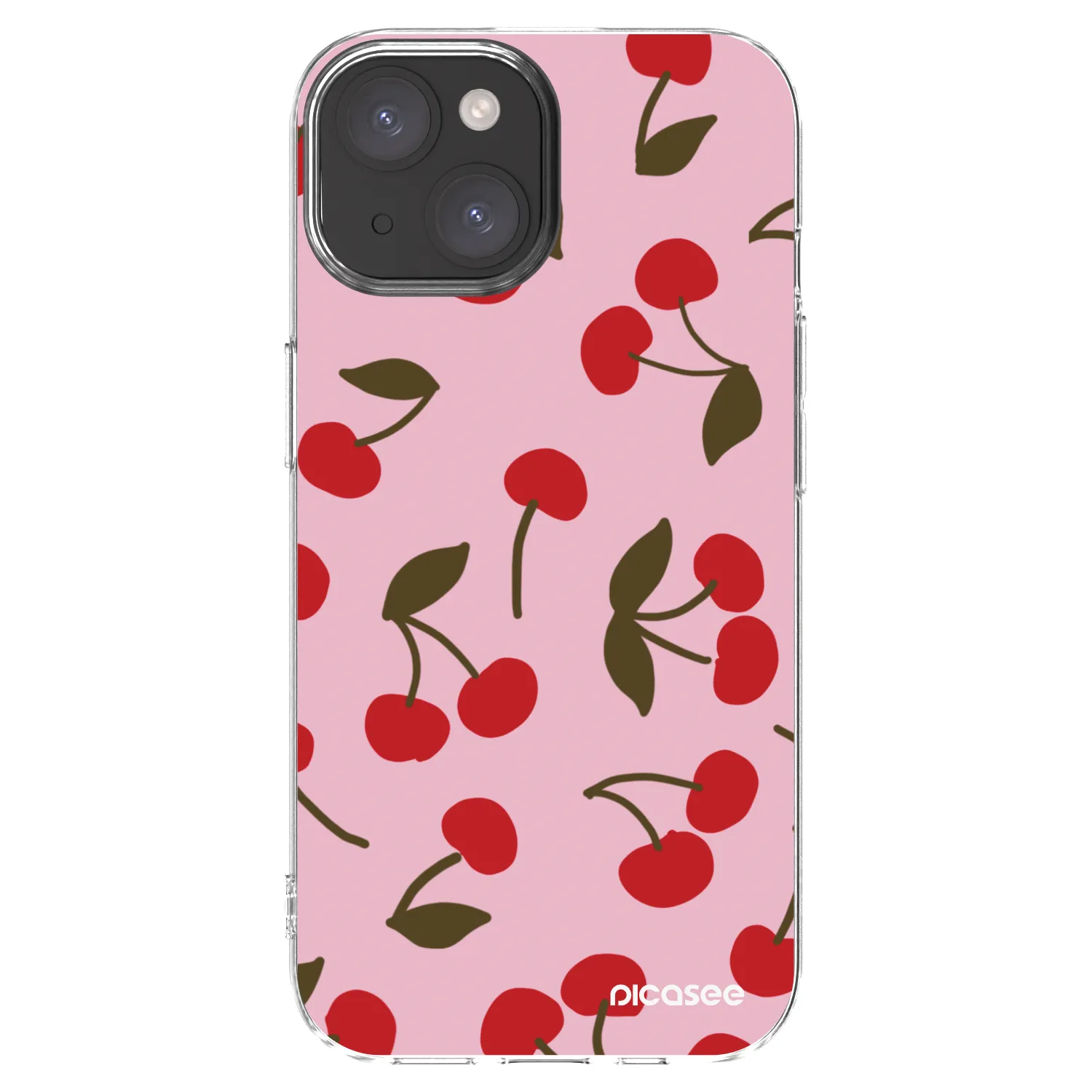 Picasee Apple iPhone 15 Hülle - Transparentes Silikon - Cherry