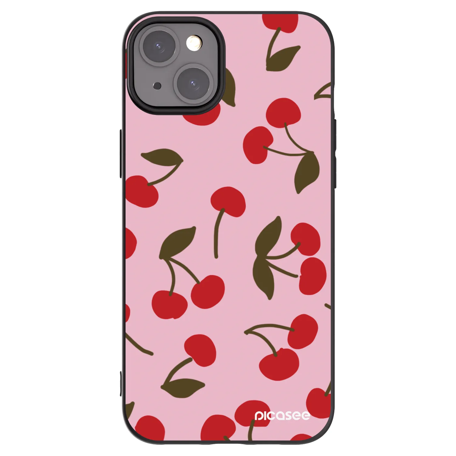Picasee Apple iPhone 15 Plus Hülle - Schwarzes Silikon - Cherry