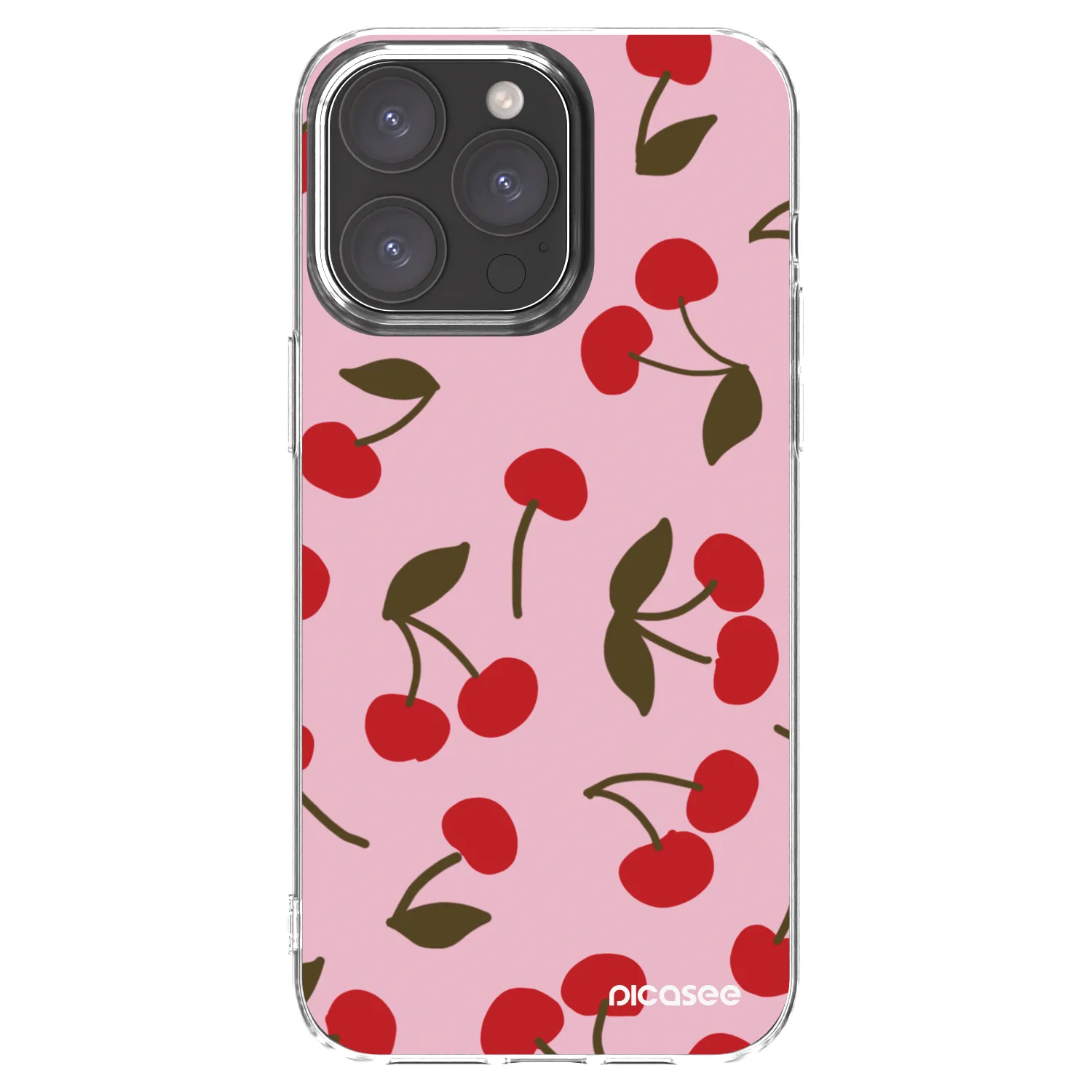 Picasee Apple iPhone 15 Pro Max Hülle - Transparentes Silikon - Cherry