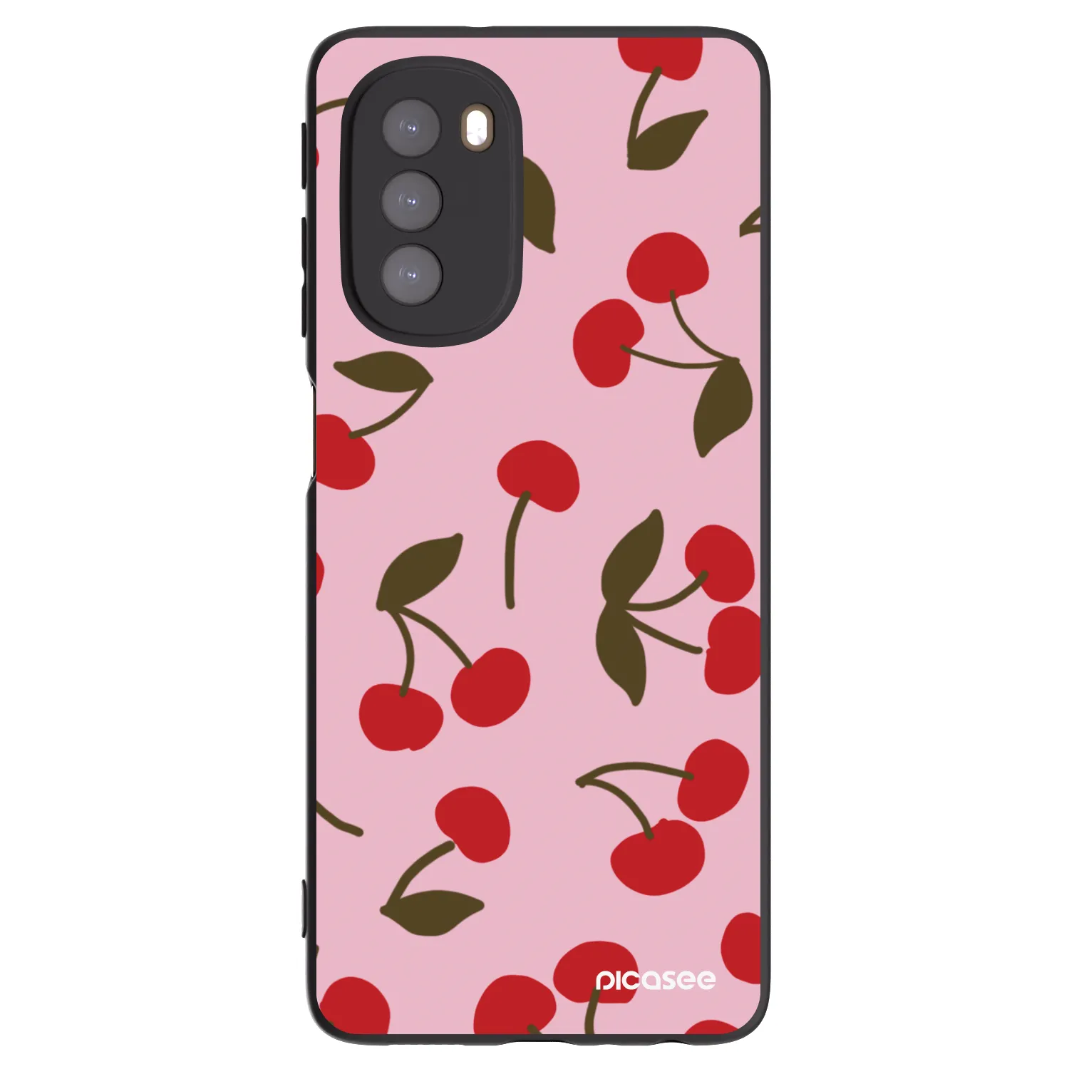 Picasee Motorola Moto G51 Hülle - Schwarzes Silikon - Cherry