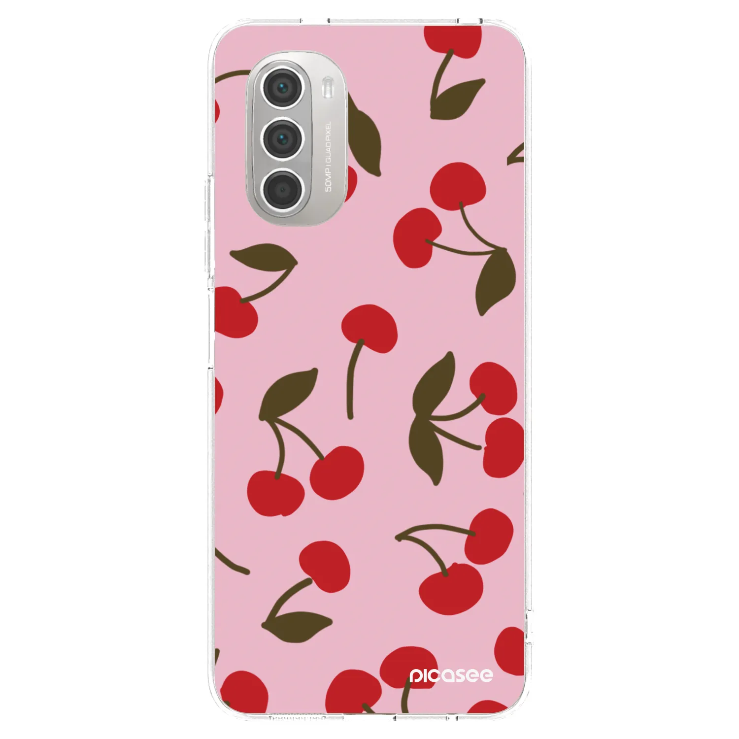 Picasee Motorola Moto G51 Hülle - Transparentes Silikon - Cherry