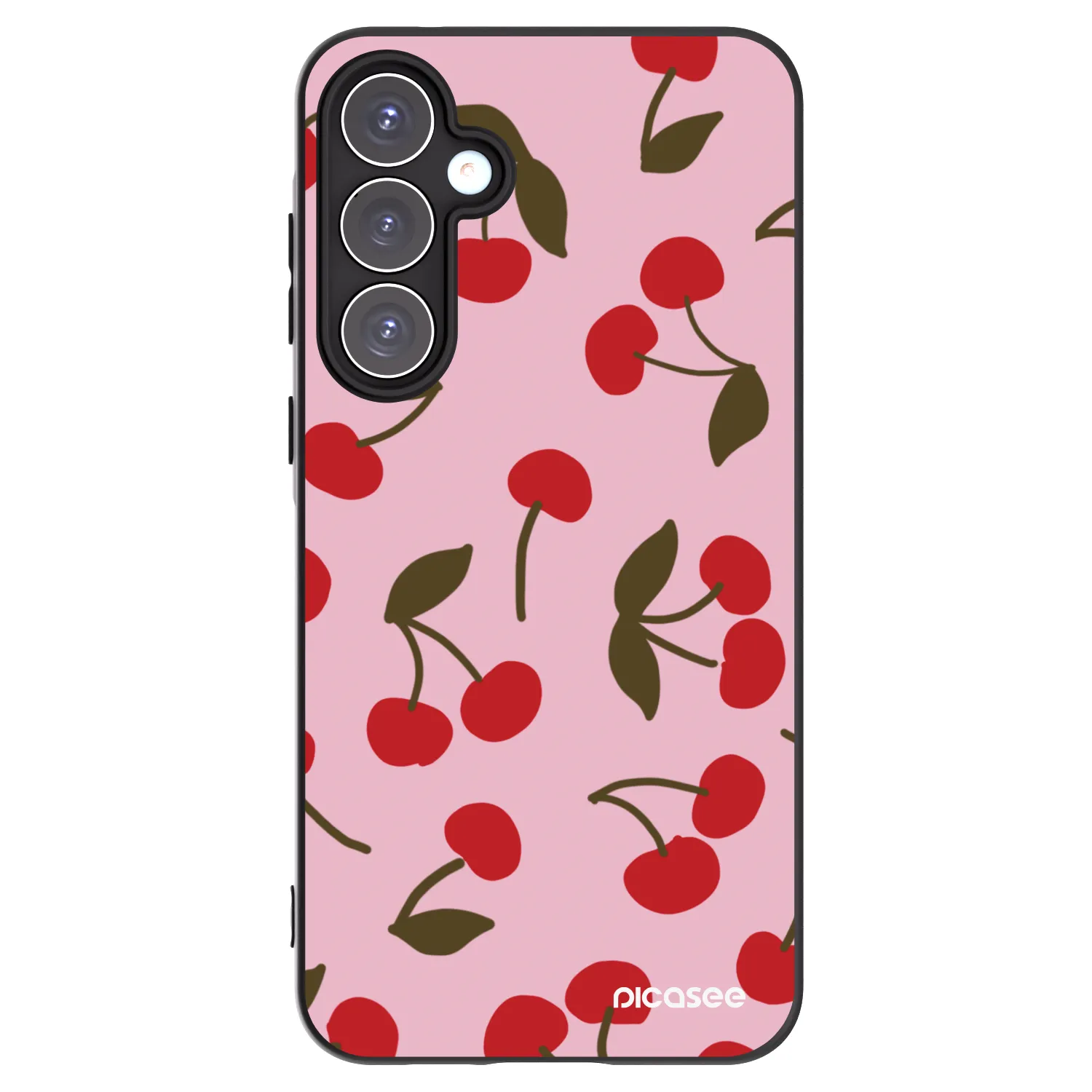 Picasee Samsung Galaxy A55 5G A556B Hülle - Schwarzes Silikon - Cherry