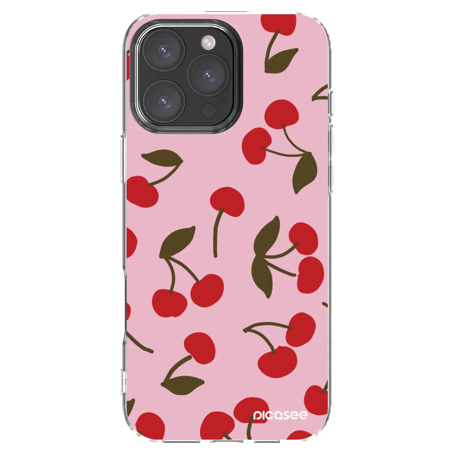 Picasee Apple iPhone 16 Pro Max Hülle - Transparentes Silikon - Cherry