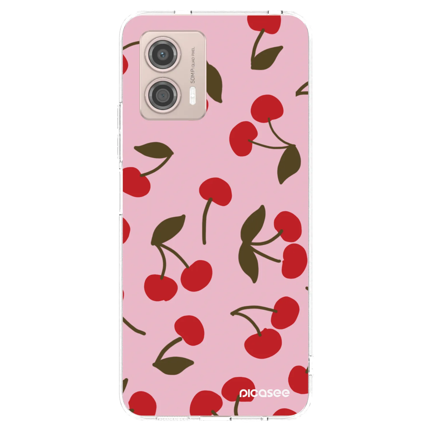 Picasee Motorola Moto G53 5G Hülle - Transparentes Silikon - Cherry