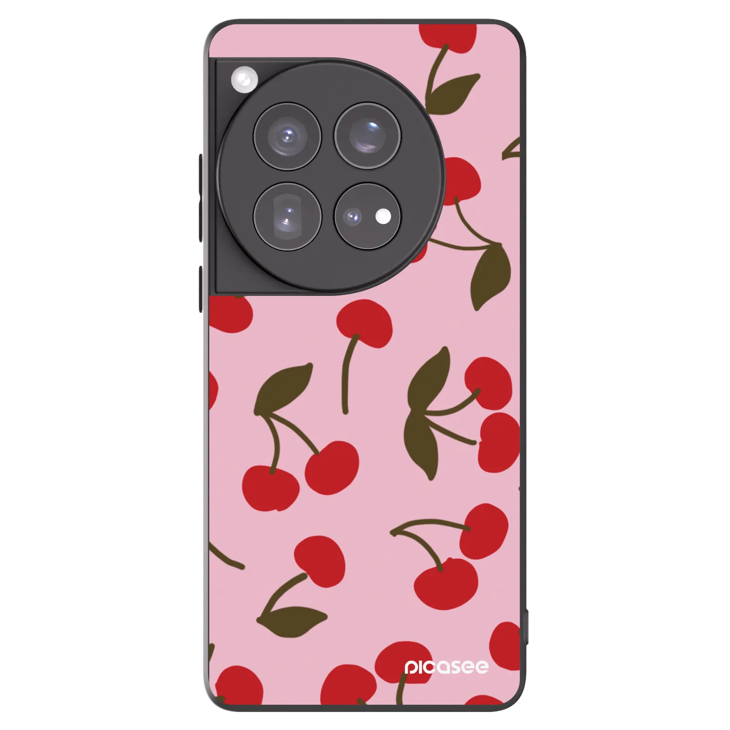 Picasee OnePlus 12 5G Hülle - Schwarzes Silikon - Cherry