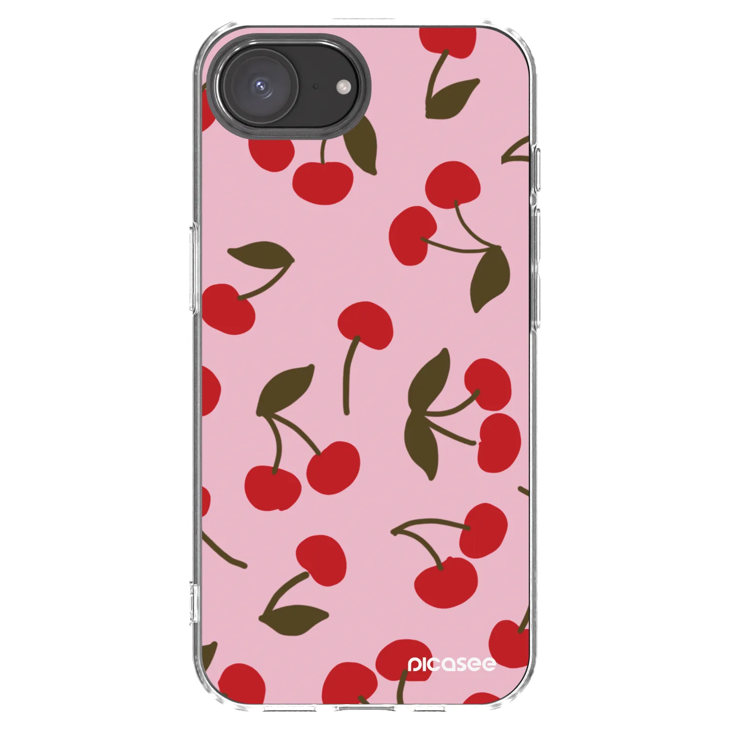 Picasee Apple iPhone 16e Hülle - Transparentes Silikon - Cherry