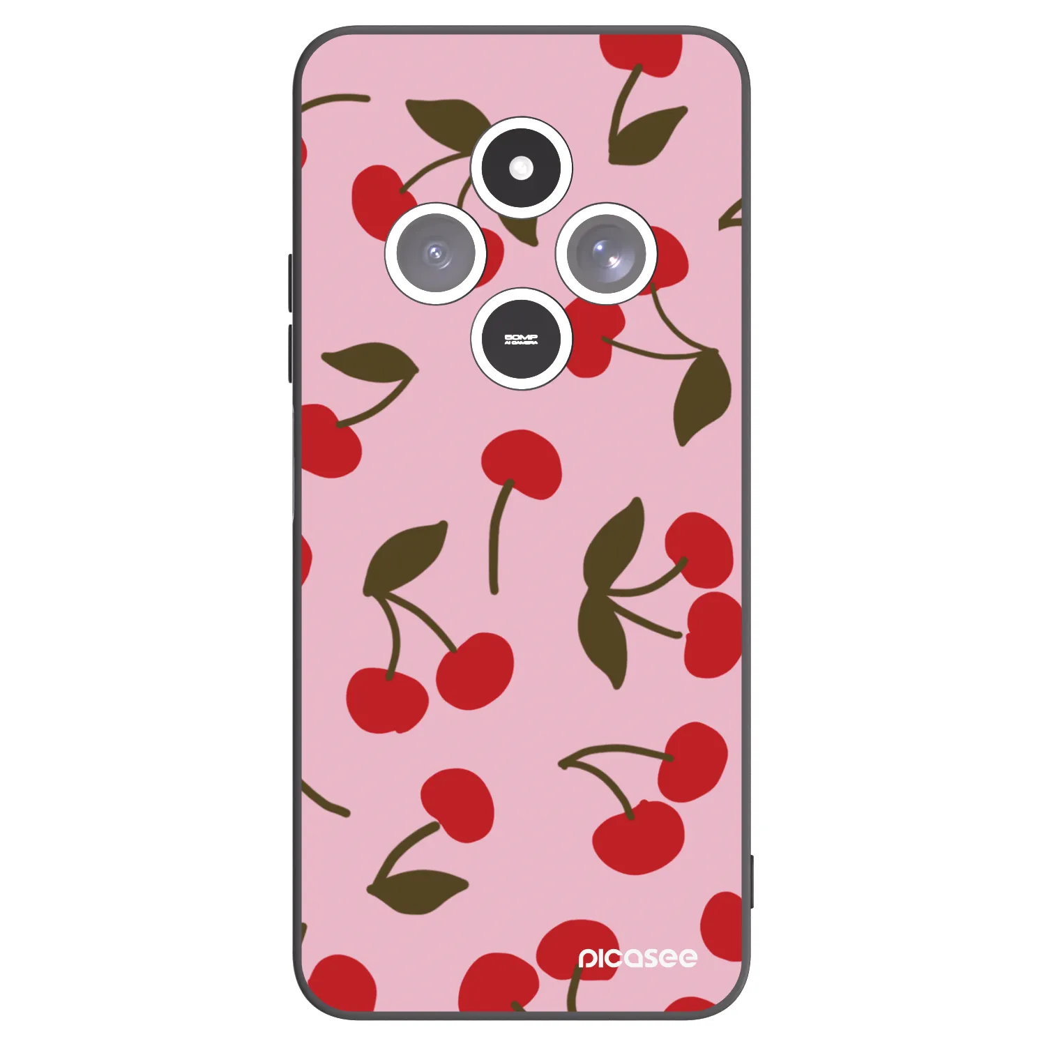 Picasee Xiaomi Redmi 14C Hülle - Schwarzes Silikon - Cherry