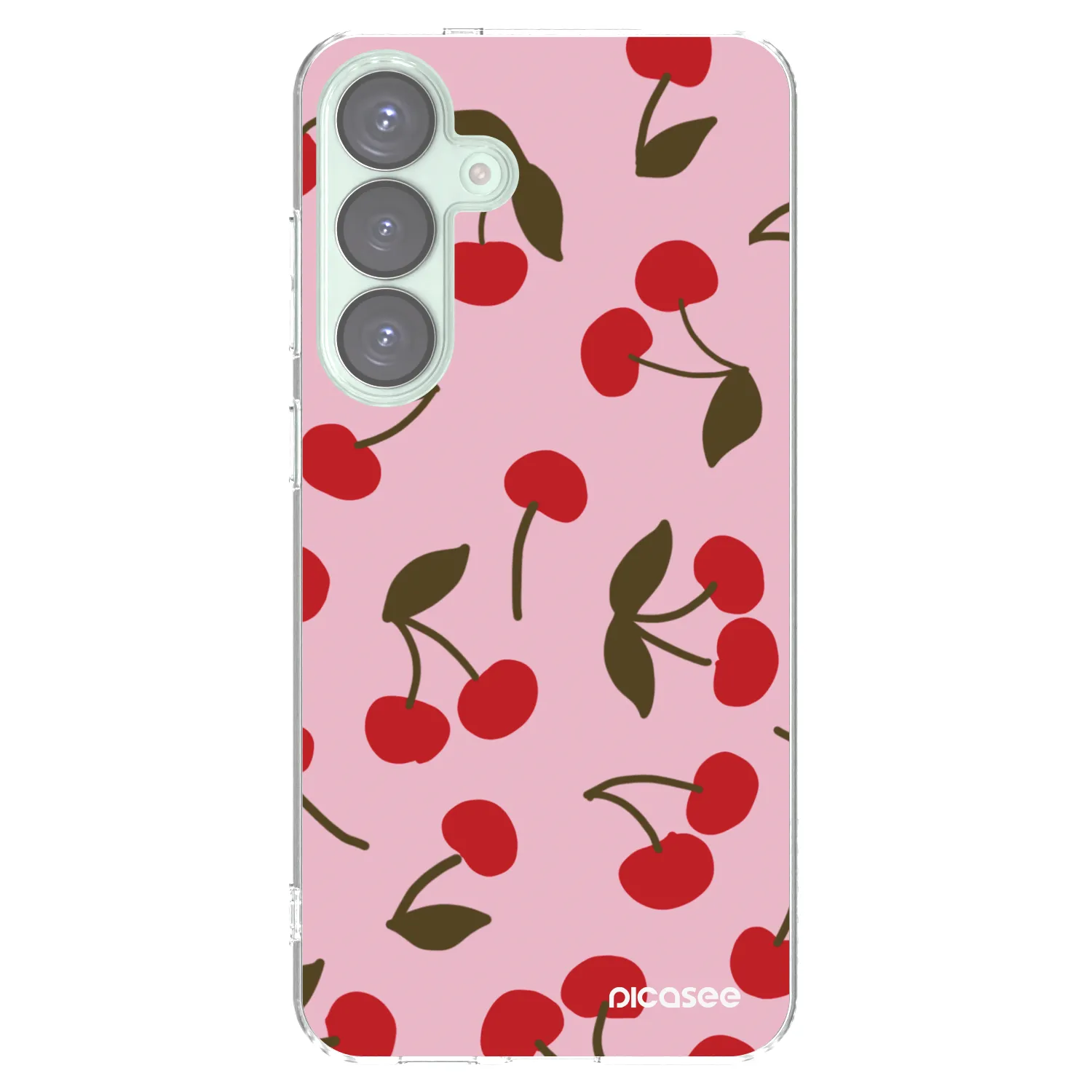 Picasee Samsung Galaxy S25+ 5G Hülle - Transparentes Silikon - Cherry