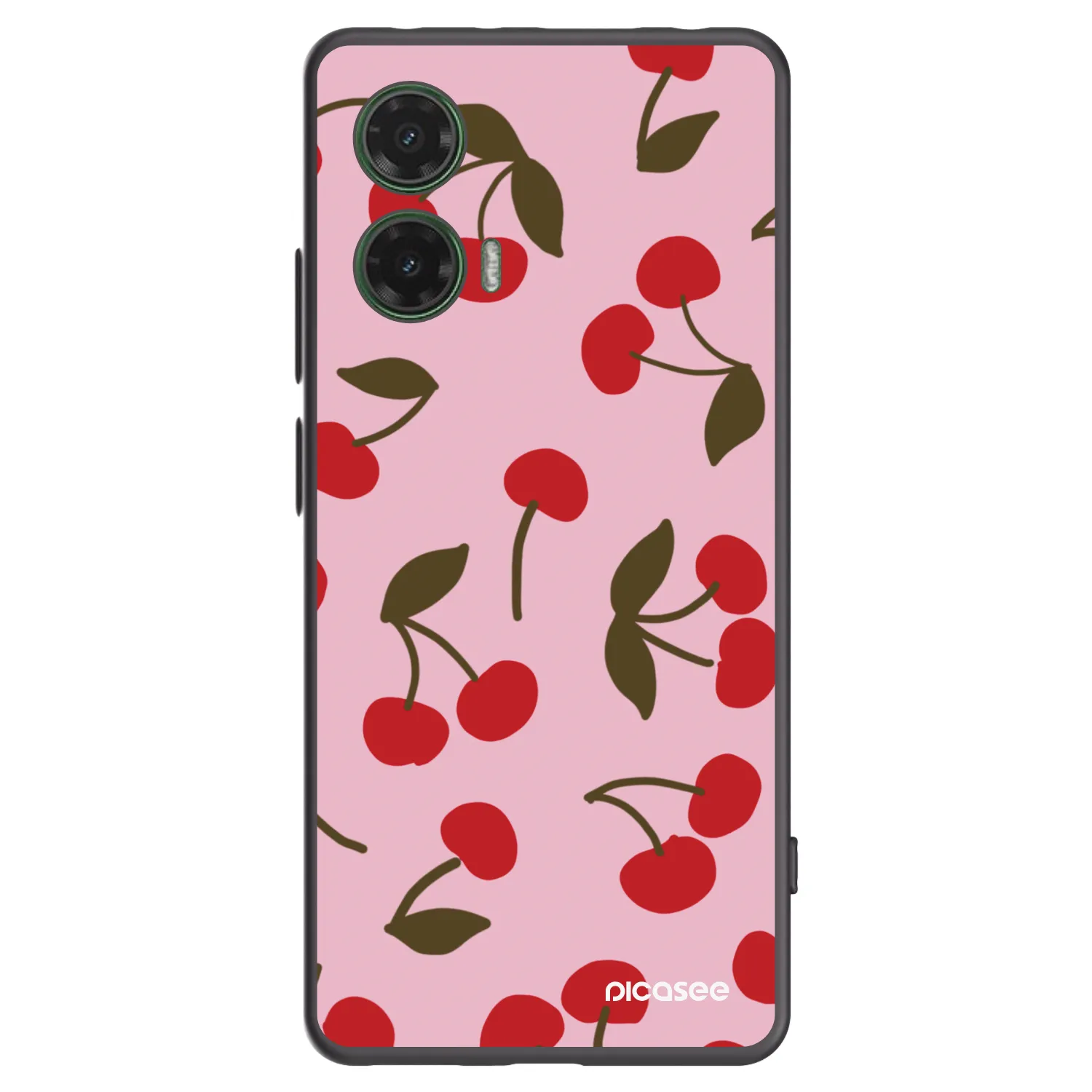 Picasee Motorola Moto G35 5G Hülle - Schwarzes Silikon - Cherry