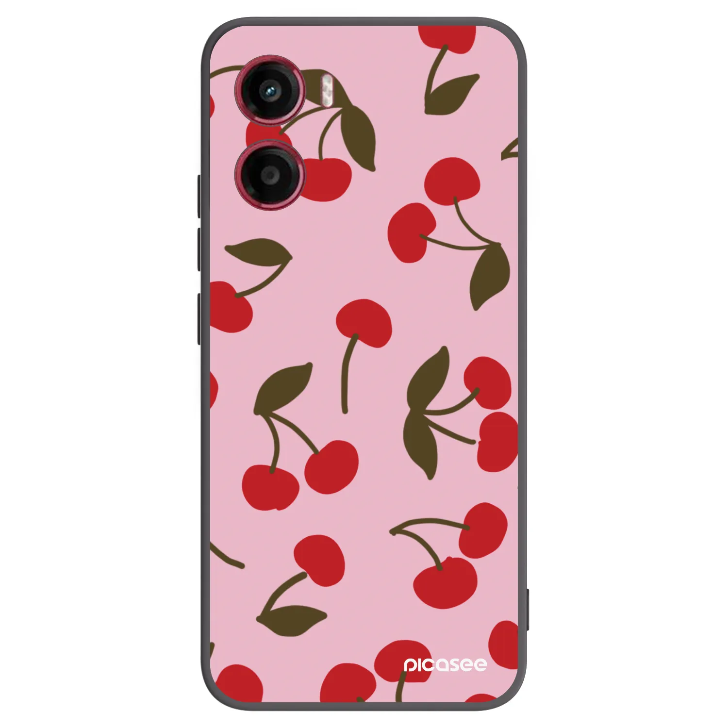 Picasee Motorola Moto G05 Hülle - Schwarzes Silikon - Cherry