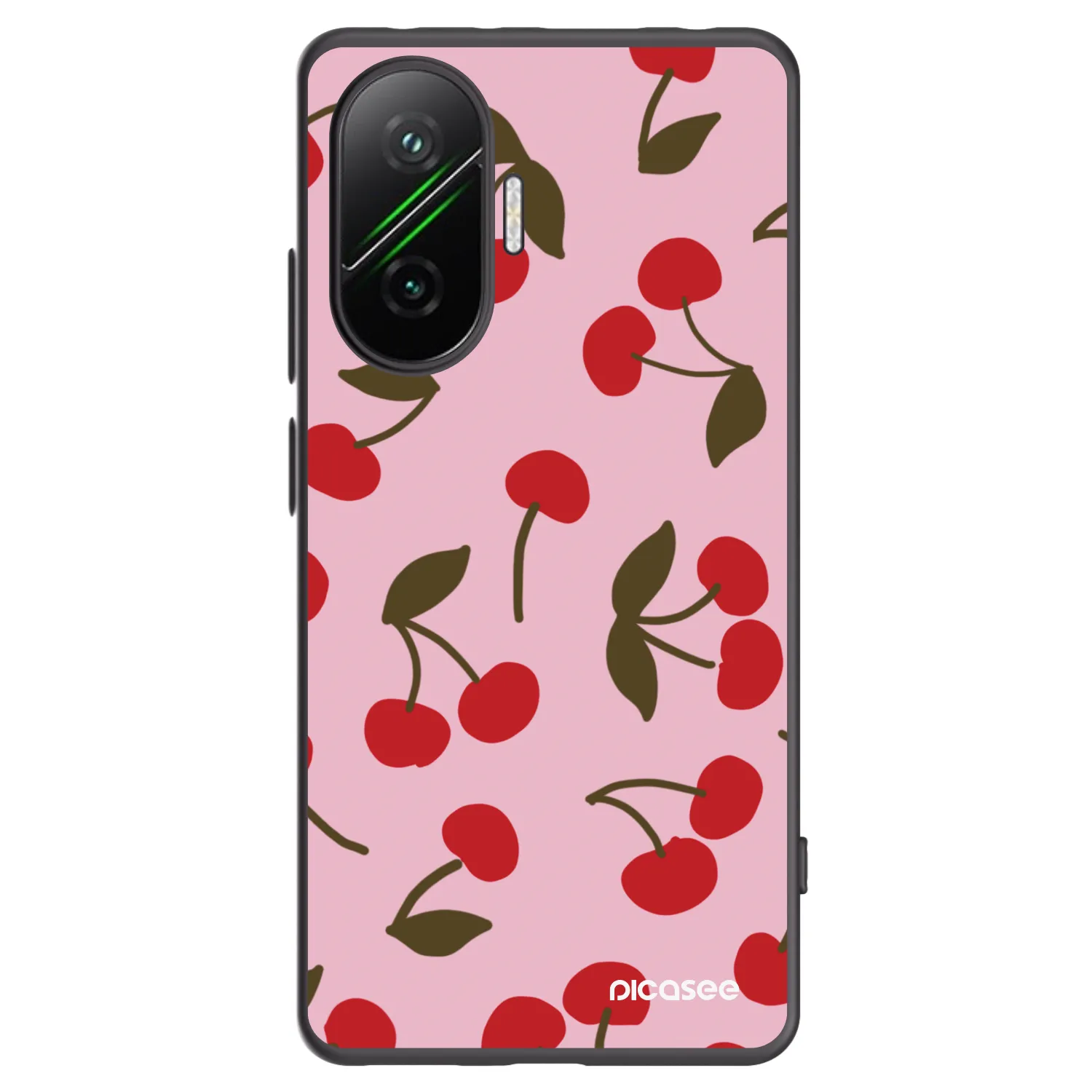 Picasee Xiaomi Poco F7 5G Hülle - Schwarzes Silikon - Cherry