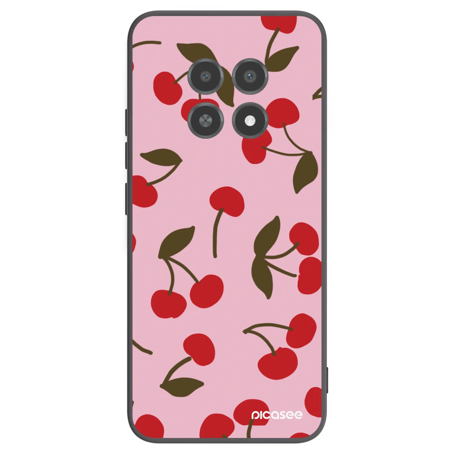 Picasee Realme 12X Hülle - Schwarzes Silikon - Cherry