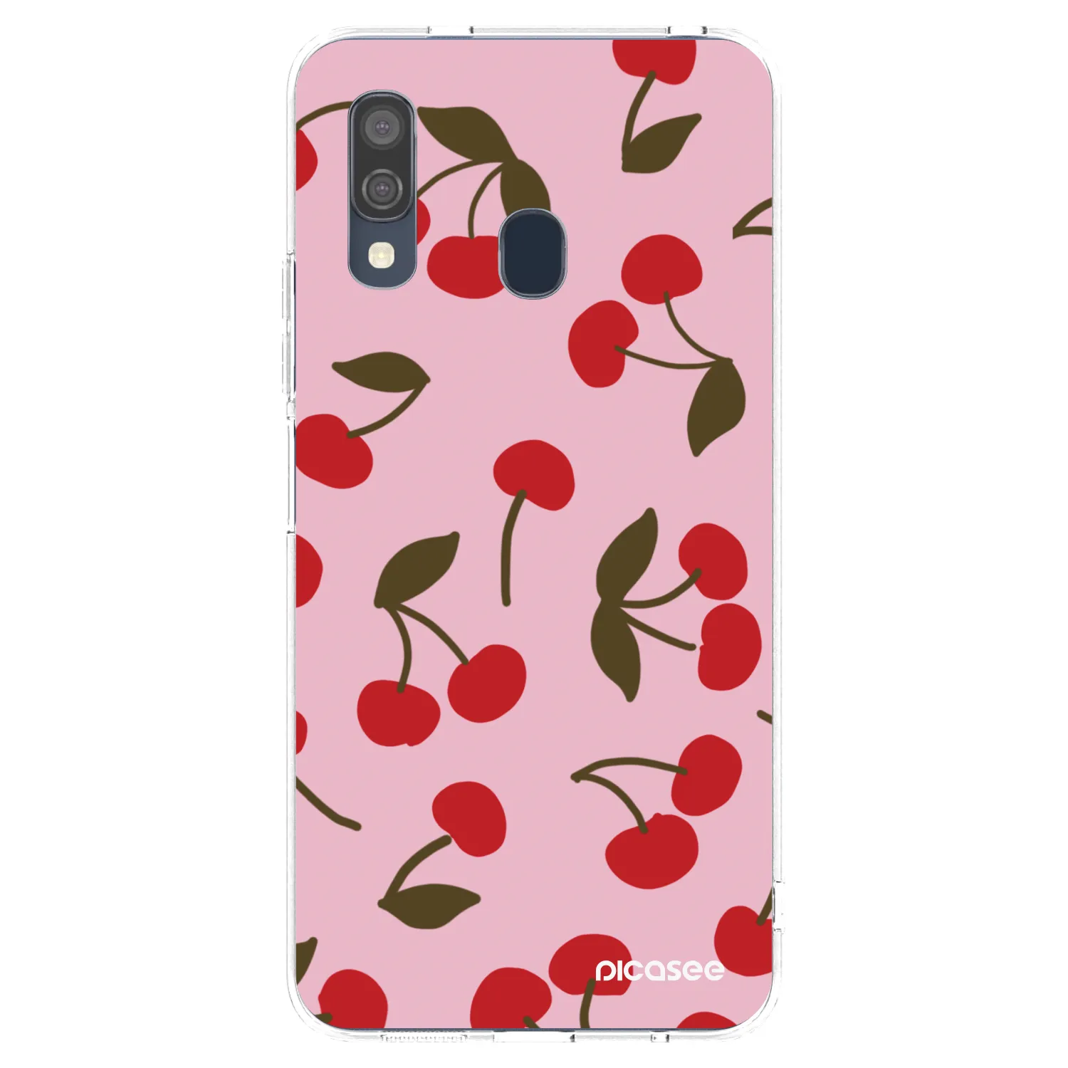 Picasee Samsung Galaxy A40 A405F Hülle - Transparentes Silikon - Cherry