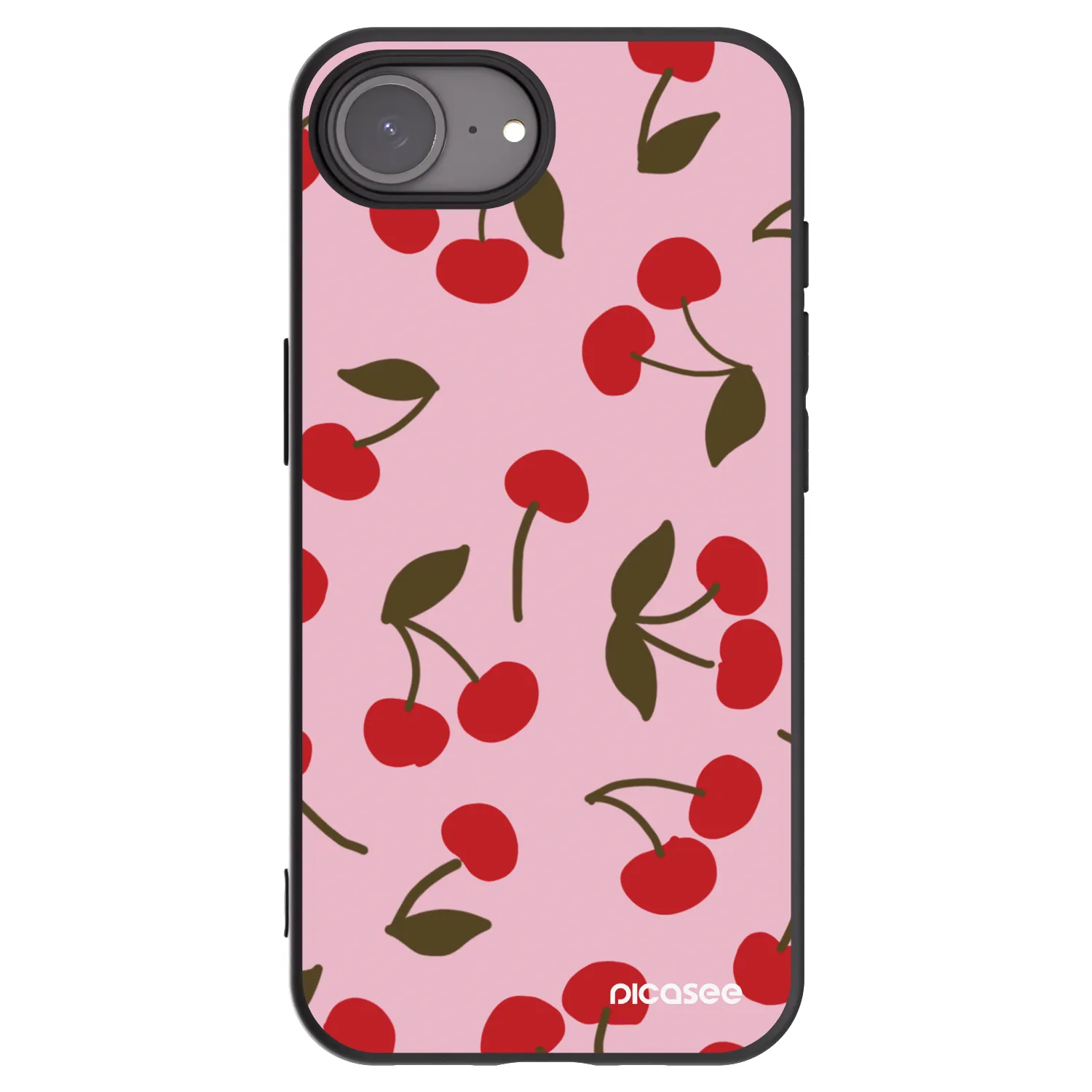 Picasee Apple iPhone 17e Hülle - Schwarzes Silikon - Cherry